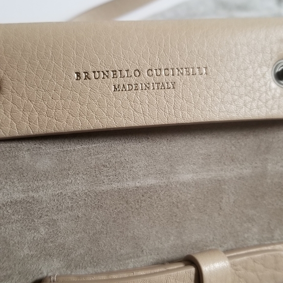 Brunello Cucinelli Leather Wallet-On-Strap Sand - Picture 8 of 16